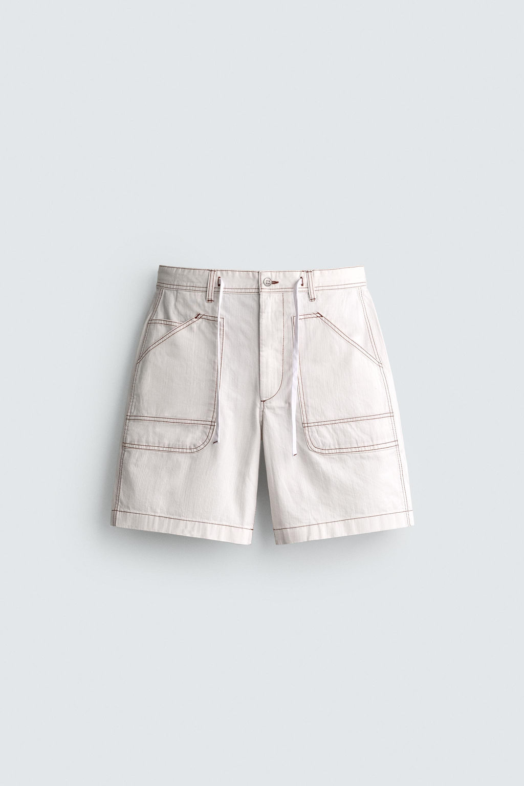 BERMUDA WIDE FIT PLIEGUES / Blanco roto - Zara фото 7