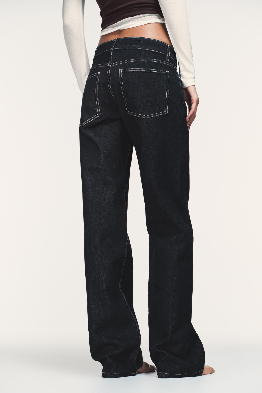 JEANS TRF WIDE LEG TIRO BAJO / Marino oscuro - Zara фото 6