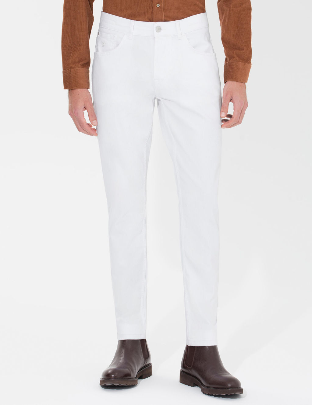 Beyaz Slim Fit Jean Pantolon