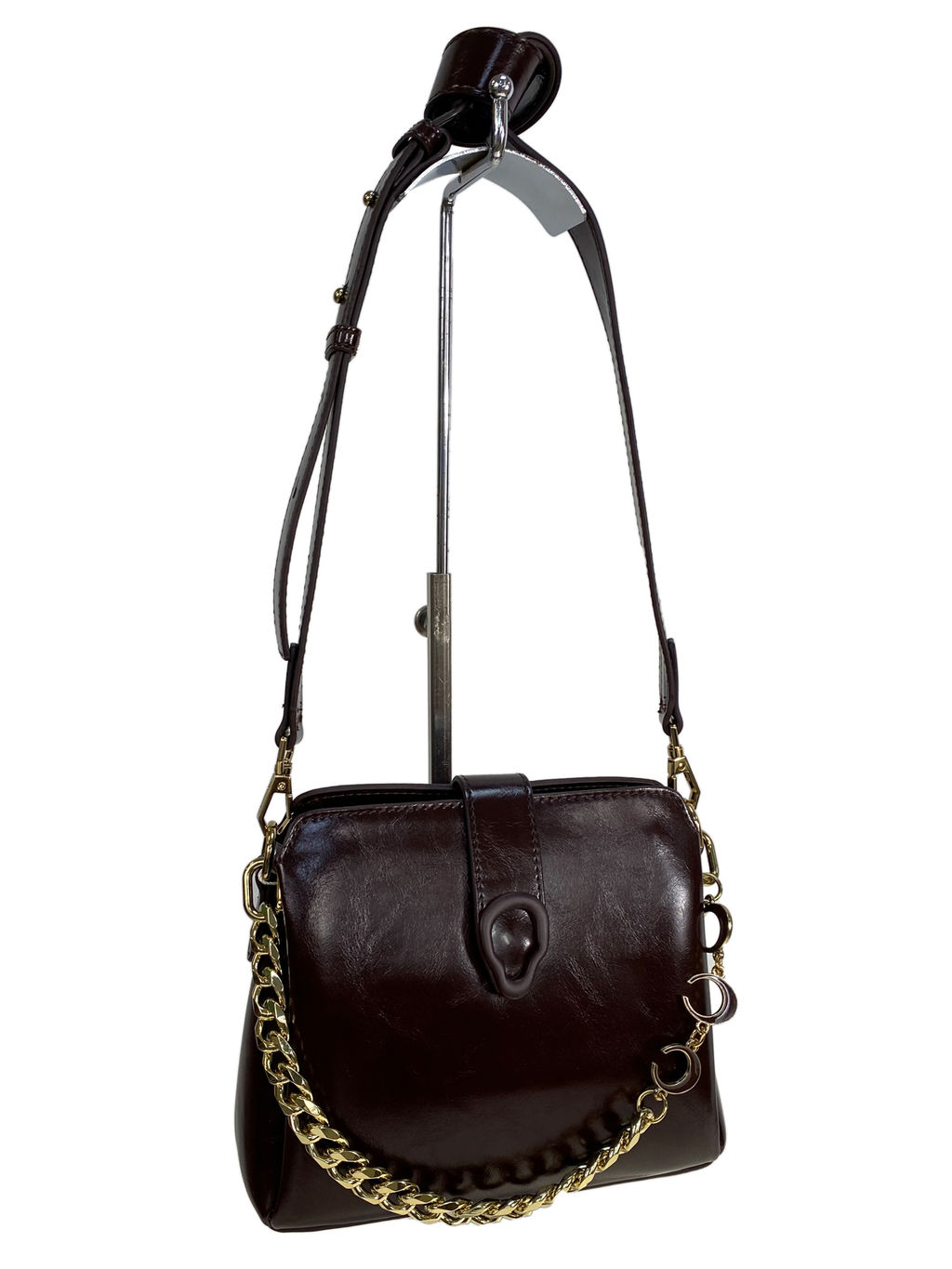 Женская сумка из искусственной кожи, цвет шоколад