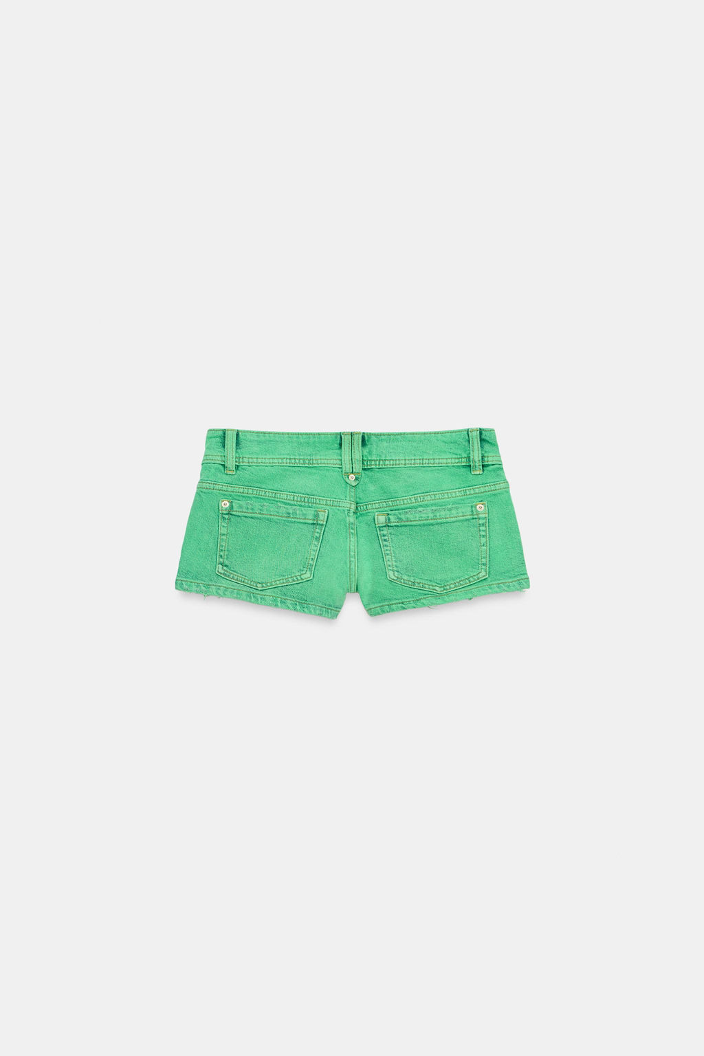 SHORTS MINI DENIM TRF TIRO BAJO / Verde