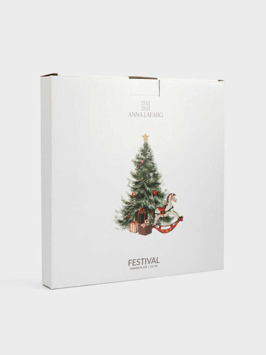 Тарелка обеденная, 24 см, керамика, красная, Лошадка у елки, Festival - Anna lafarg фото 5