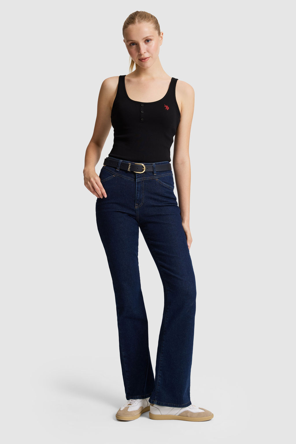 Kad_n Siyah Kare Yaka Basic Ti__rt - U.s. polo assn фото 4