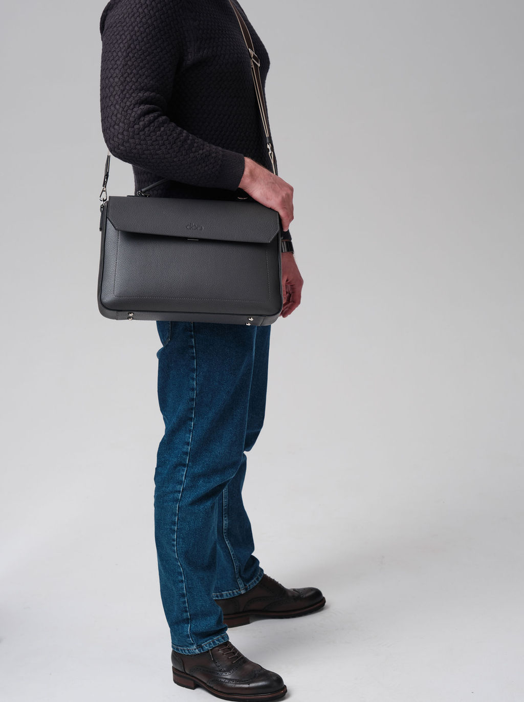 Мужская кожаная сумка Levi DBR 7115 темный лес  фото 3