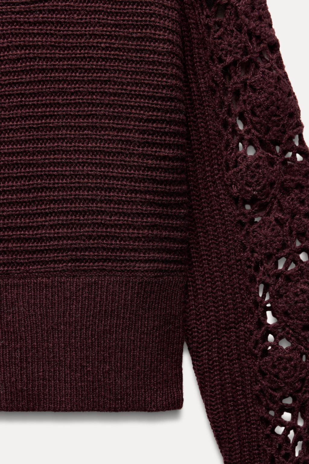 CROCHET KNIT SWEATER - Zara фото 5