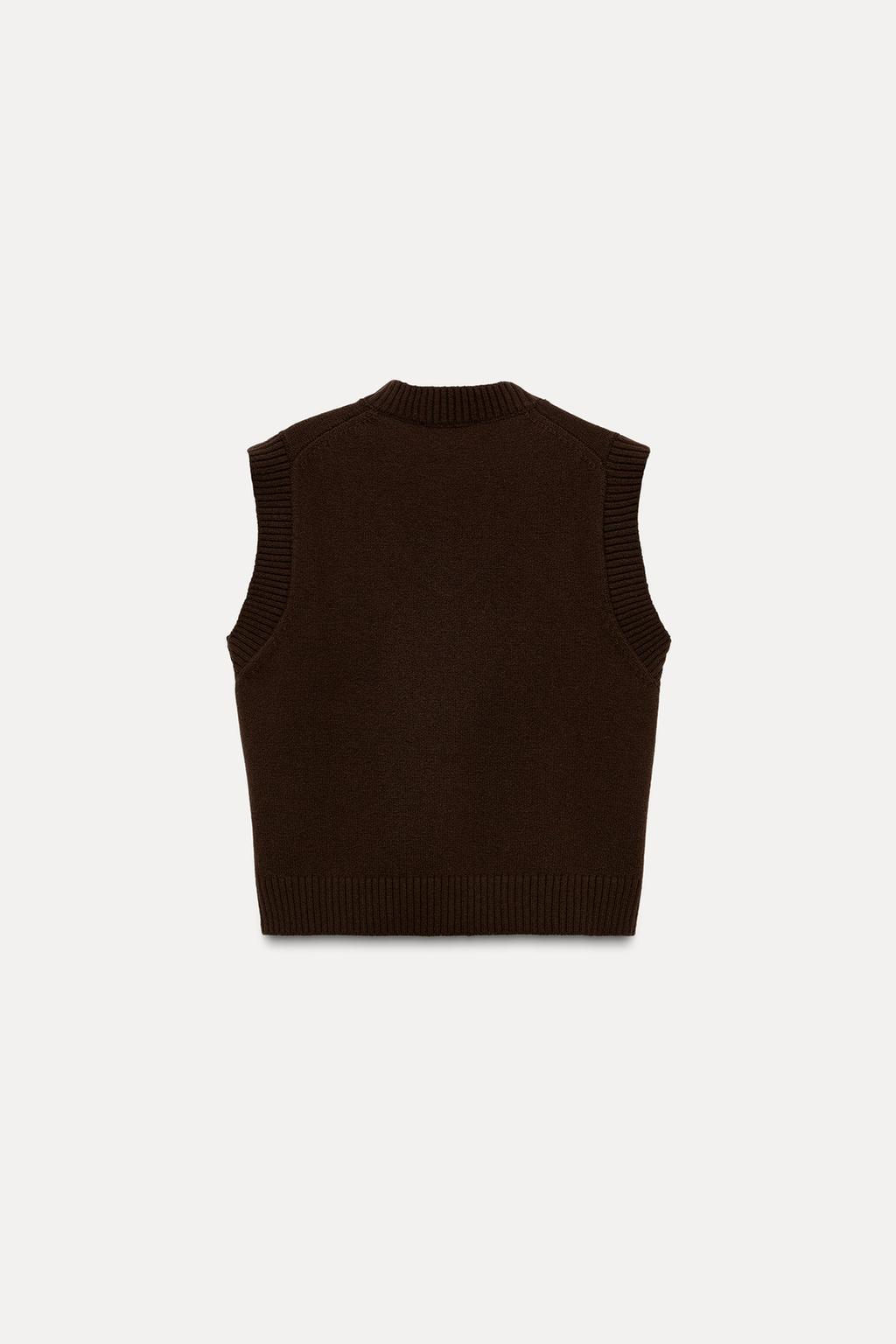 PLAIN KNIT SLEEVELESS JUMPER - Zara фото 15