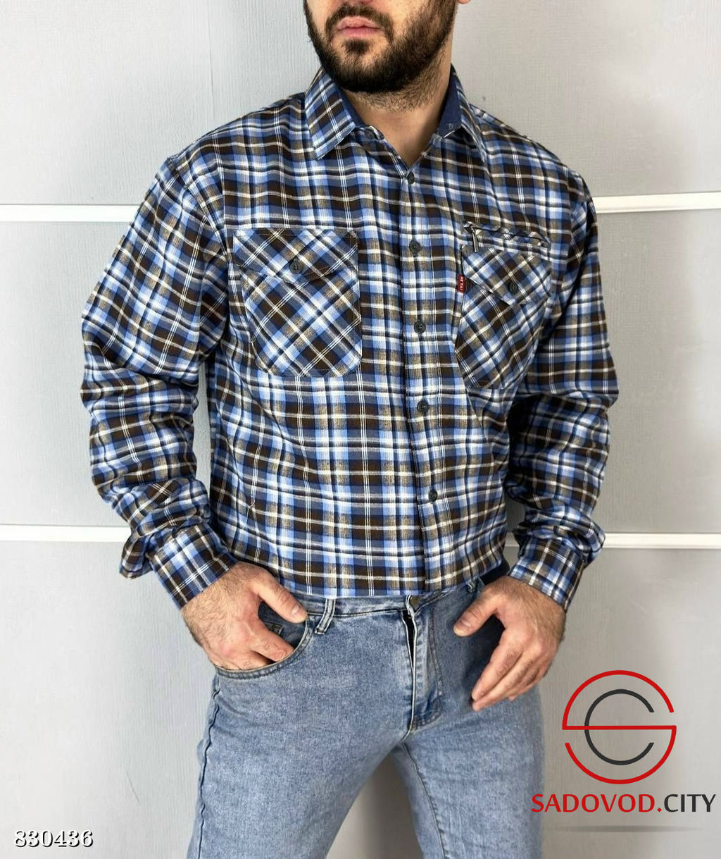 Рубашка мужская в клетку