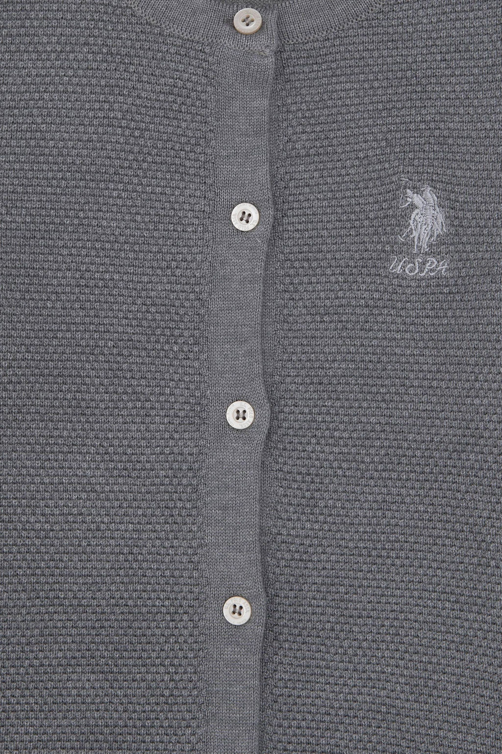 Серый меланжевый трикотажный кардиган для девочки Дополнительная скидка 11% в корзине - U.s. polo assn фото 3