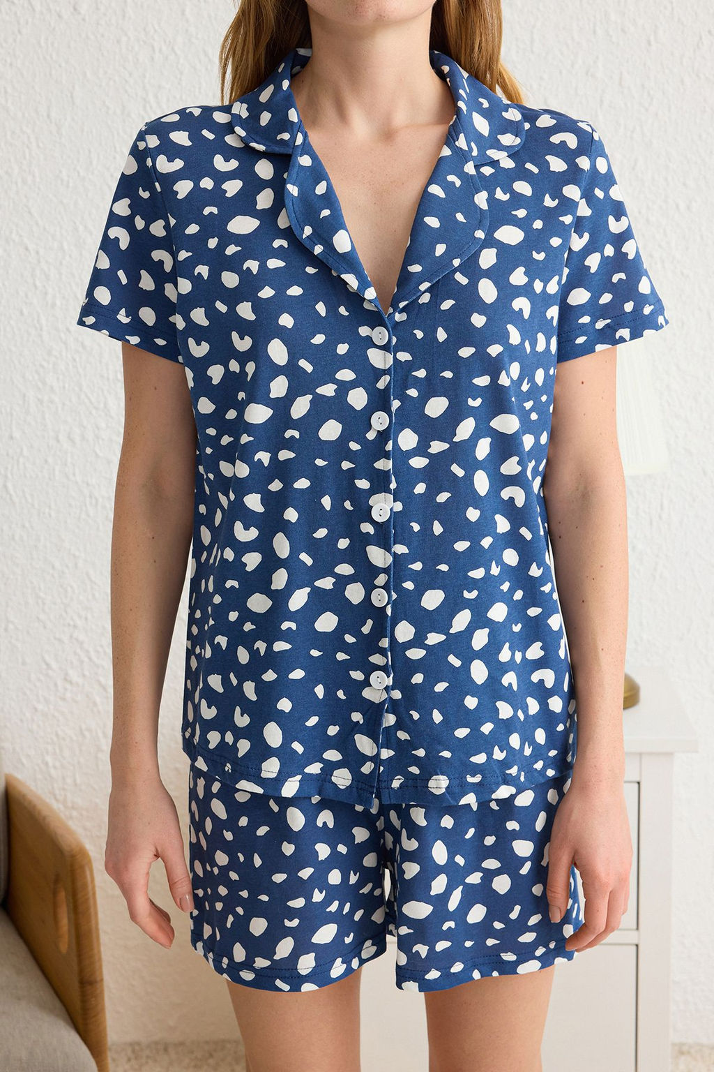 Trendyolmilla Cok Renkli %100 Pamuklu Leopar Desenli Sortlu Orme Pijama Tak?m? THMSS24PT00025  фото 17