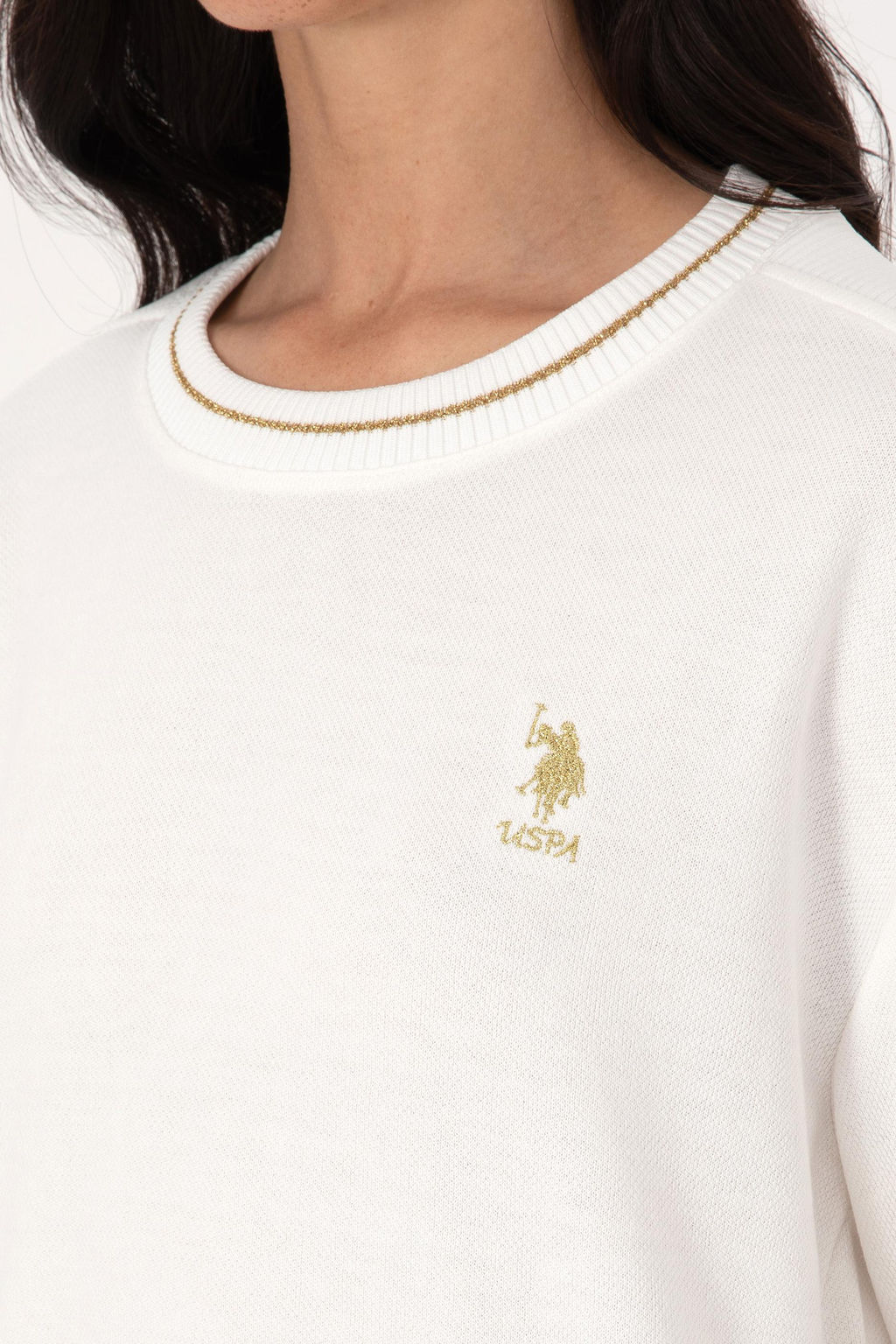 Kad_n Krem Bisiklet Yaka Sweatshirt - U.s. polo assn фото 7