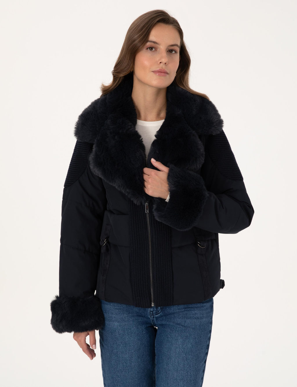 Lacivert Comfort Fit Mont