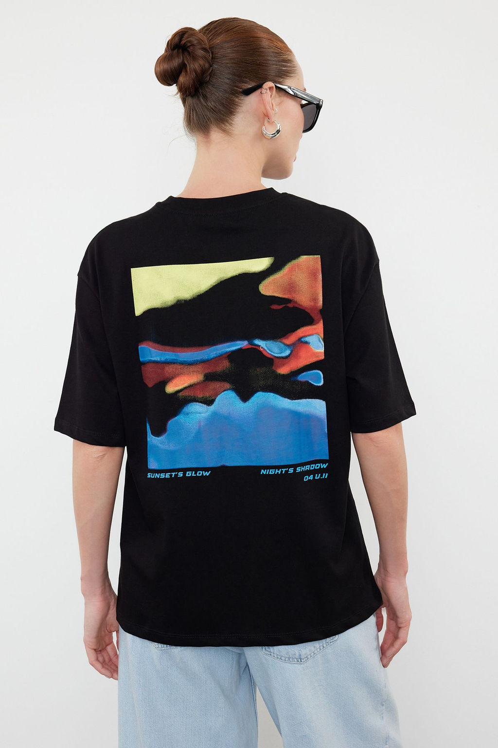 TRENDYOLMILLA Beyaz Premium %100 Pamuk Bask?l? Relaxed/Rahat Kal?p Orme T-Shirt TWOSS24TS00172  фото 21