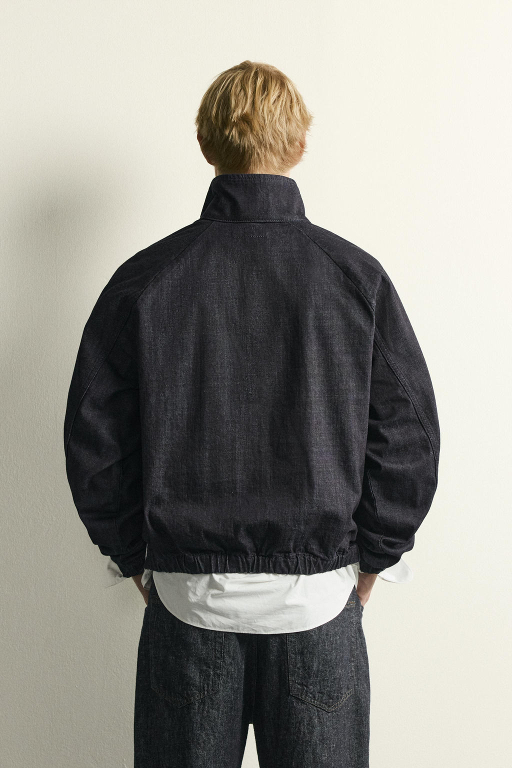 SUDADERA CANGURO DENIM RELAXED FIT / ?ndigo