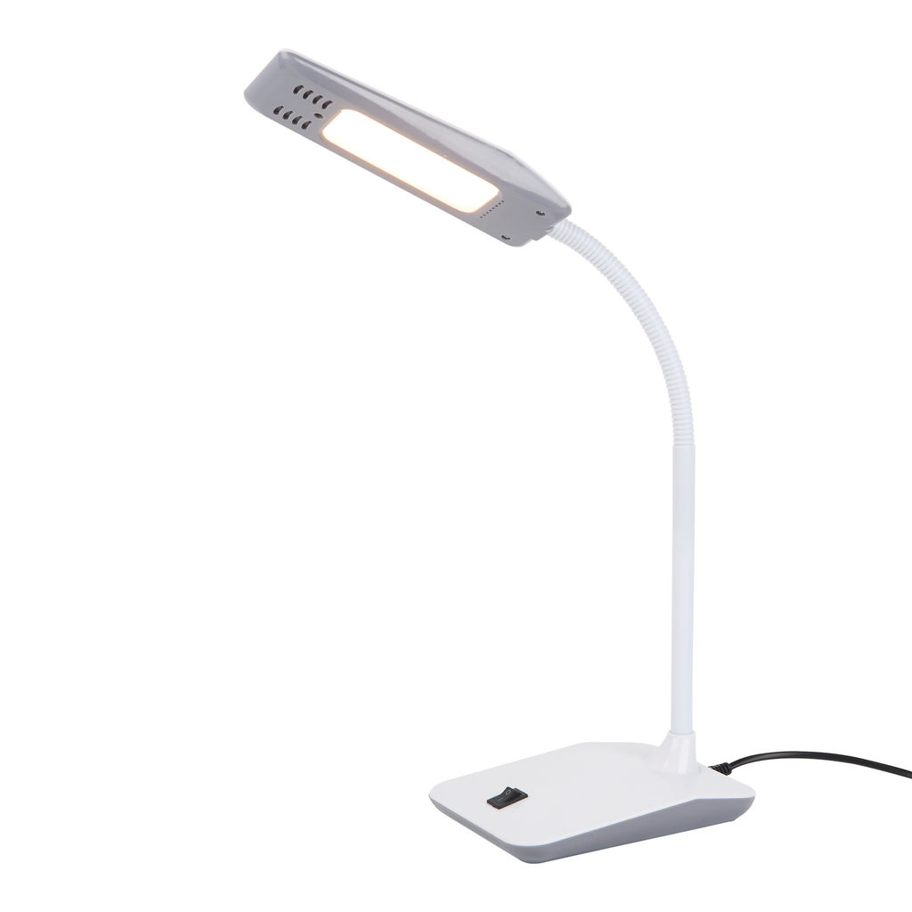TLD-545 Grey-White/LED/350Lm/3500K Светильник настольный, 4W. Механический выключатель. Серый с белым. ТМ Uniel