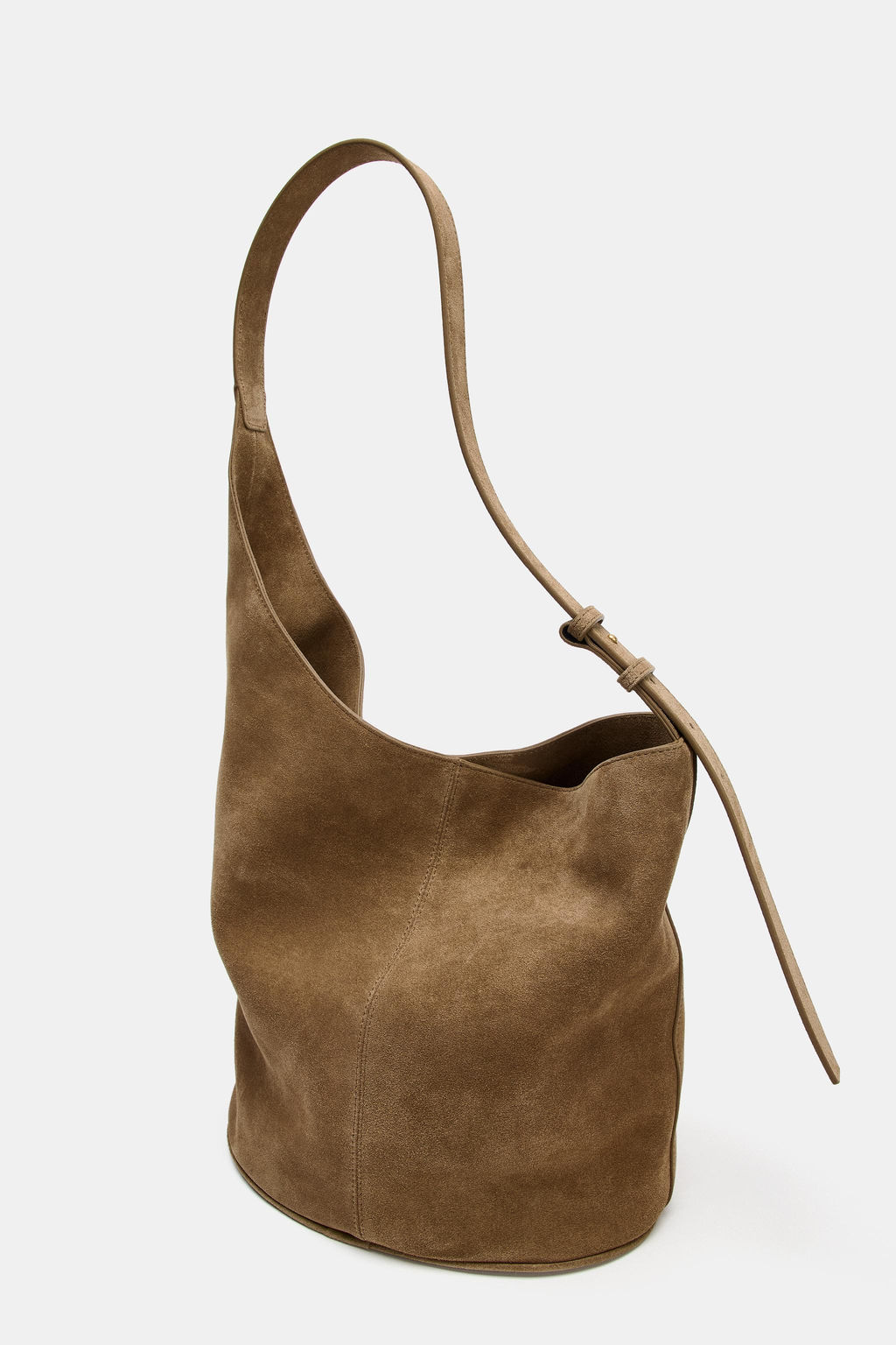 ASYMMETRIC LEATHER BUCKET BAG - Zara фото 6
