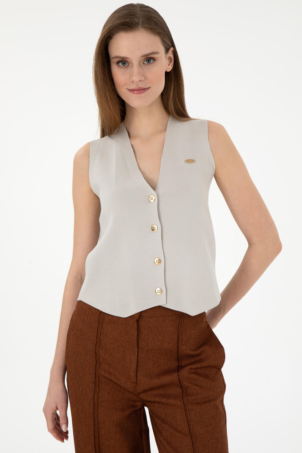Женский трикотажный жилет с камнями Неожиданная скидка в корзине - U.s. polo assn фото 3