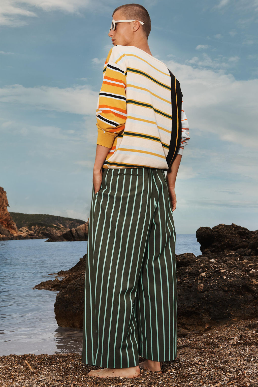LIMITED EDITION STRIPED WIDE-LEG TROUSERS - Zara фото 5