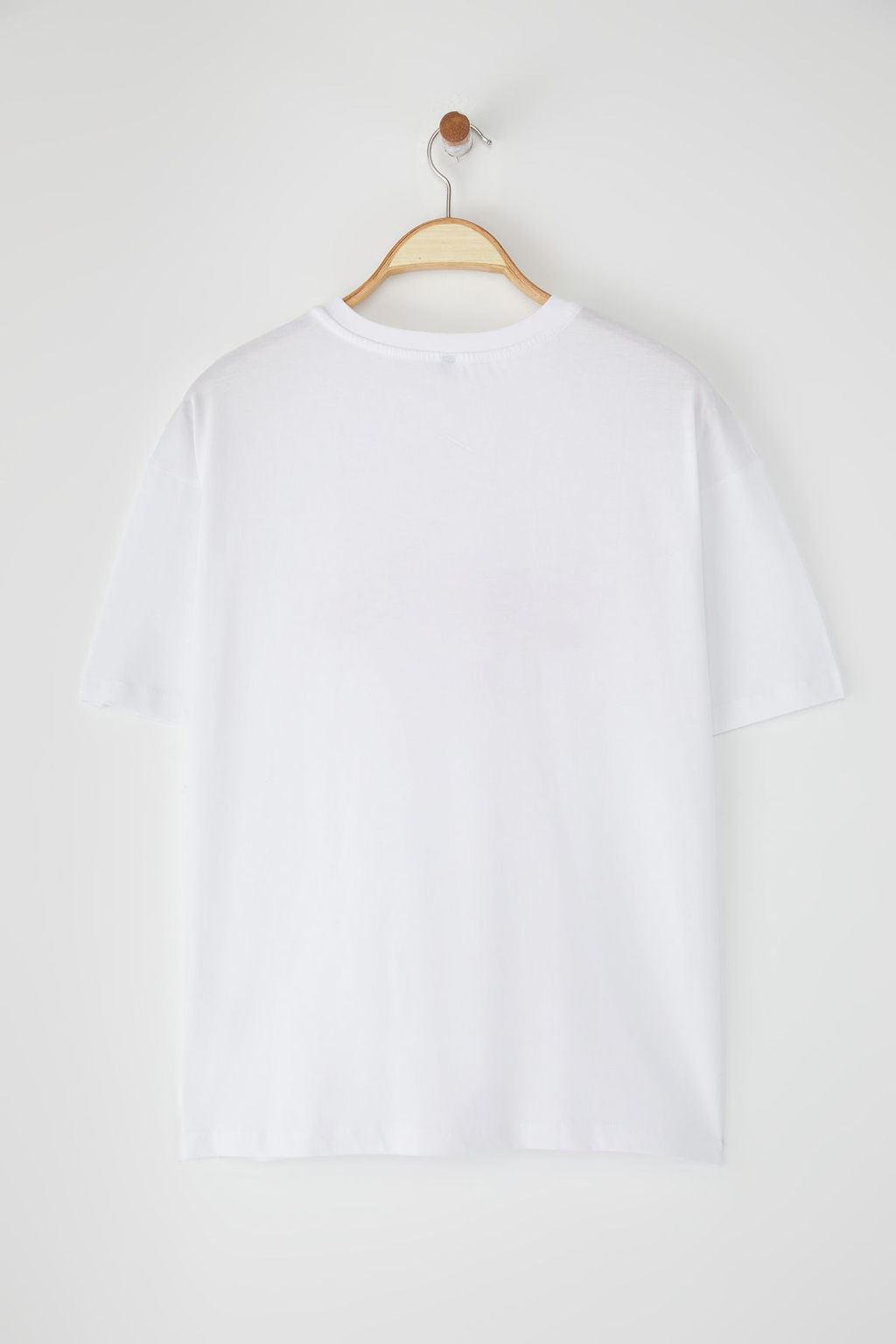 TRENDYOLMILLA Kahverengi Oversize/Genis Kal?p Bask?l? Orme T-Shirt TWOSS25TS00121  фото 7