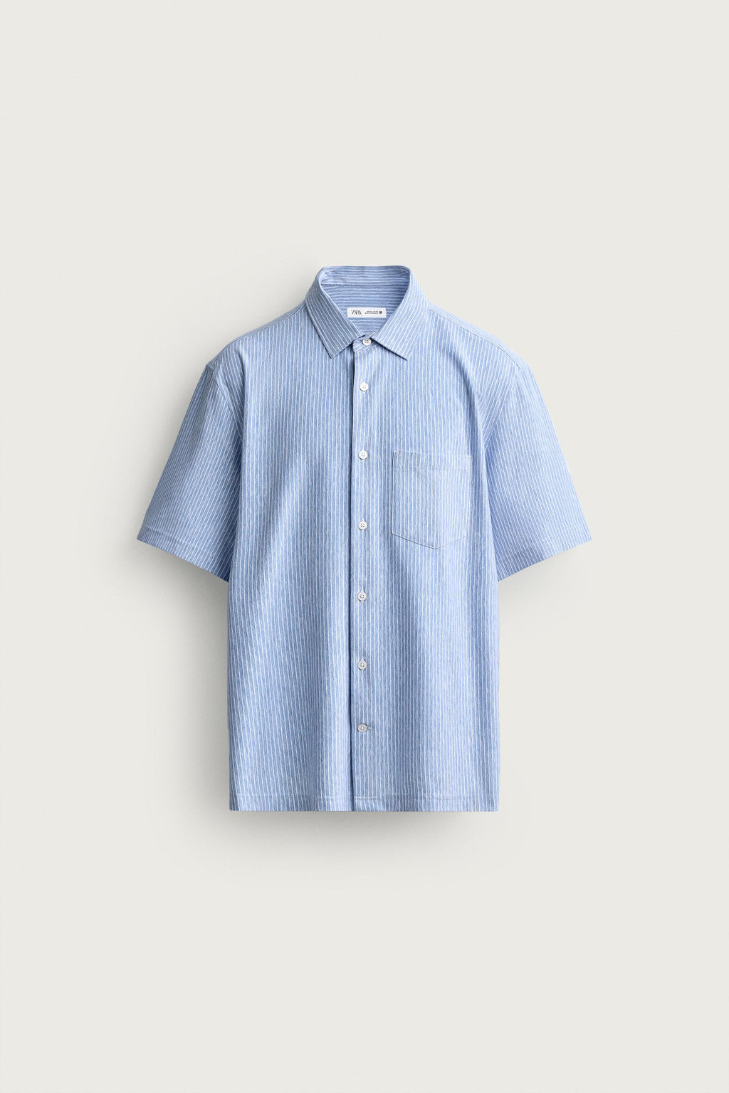 CAMISA REGULAR FIT CONFORT / Blanco / Marino - Zara фото 5