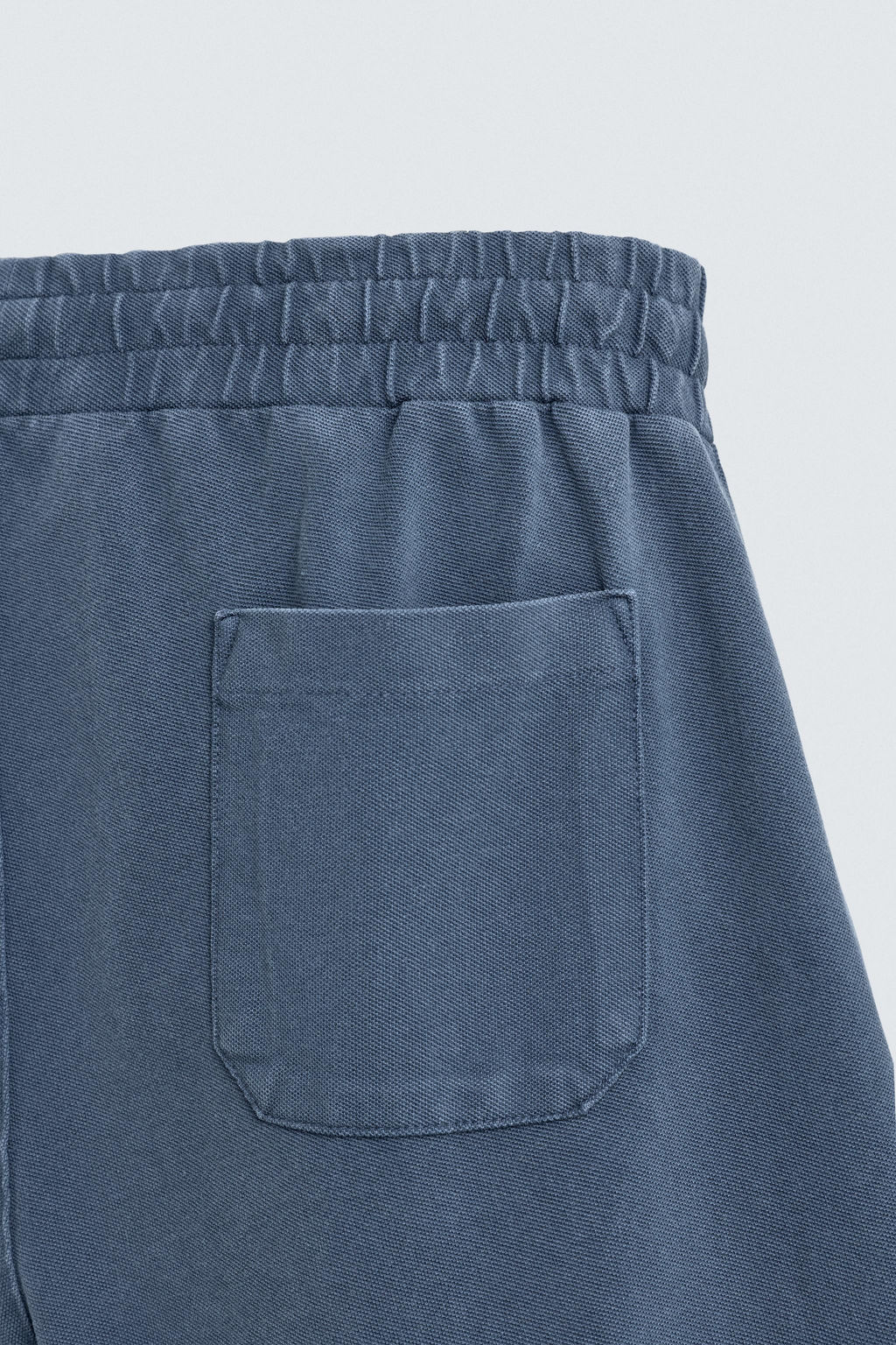 BERMUDA PIQU? REGULAR FIT LAVADO / Azul