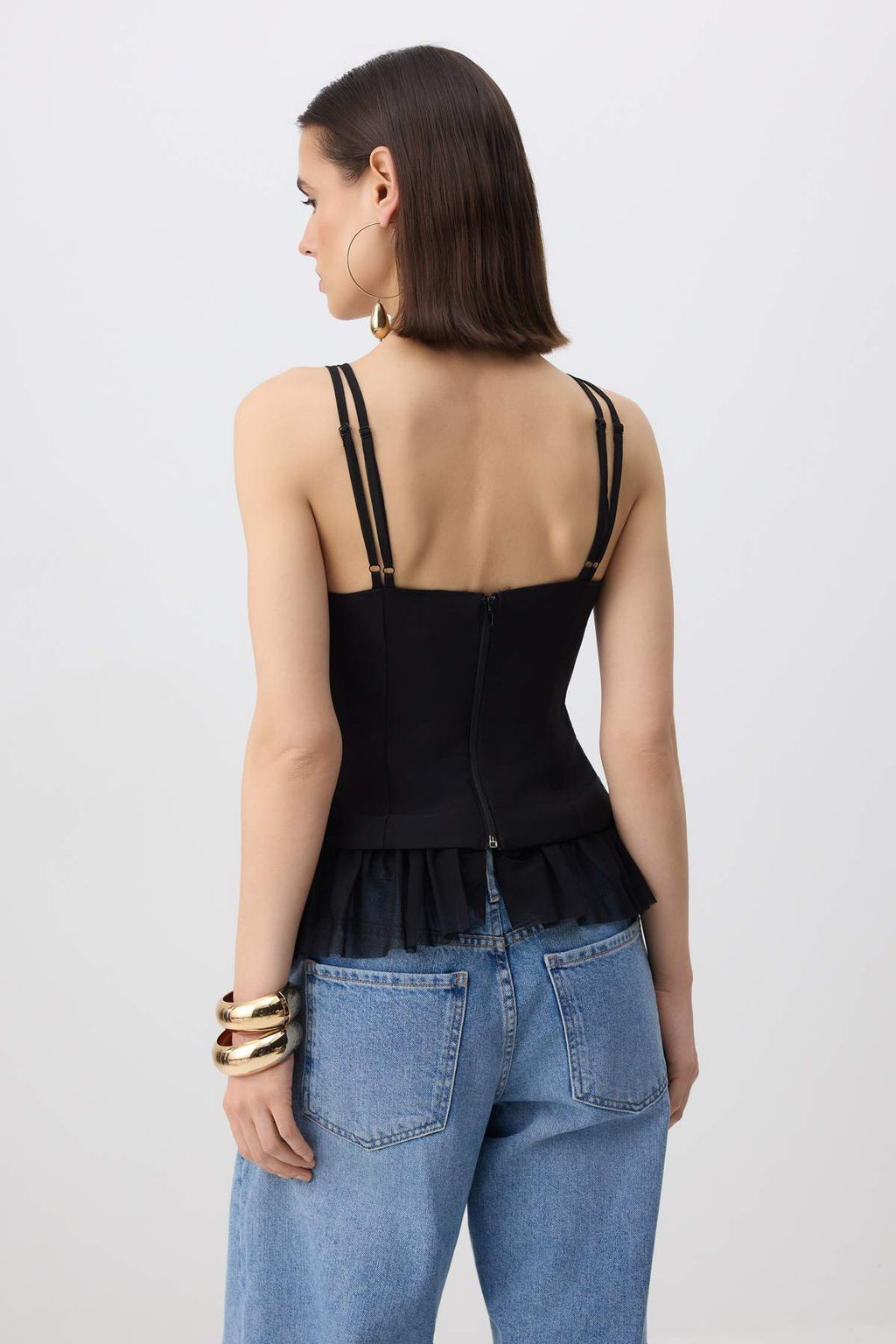 Siyah Tul Detayl? Vucudu Saran S?k Dokuma Bluz TPRSS26BZ00020 - Trendyolmilla фото 4