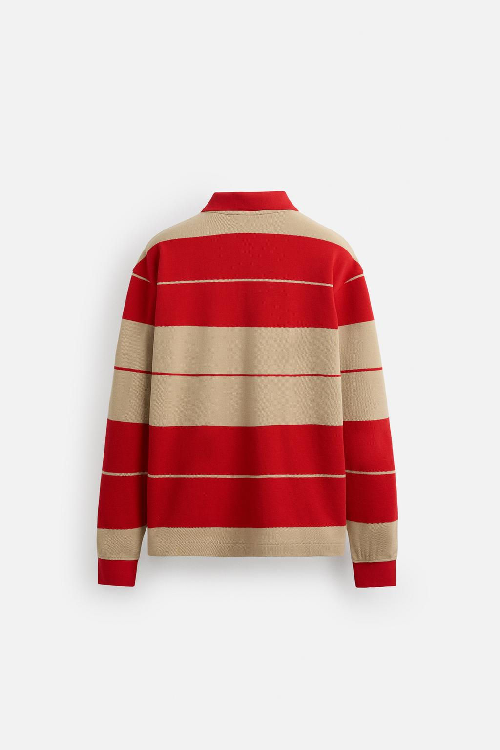 STRIPED PIQUE POLO SHIRT - Zara фото 8