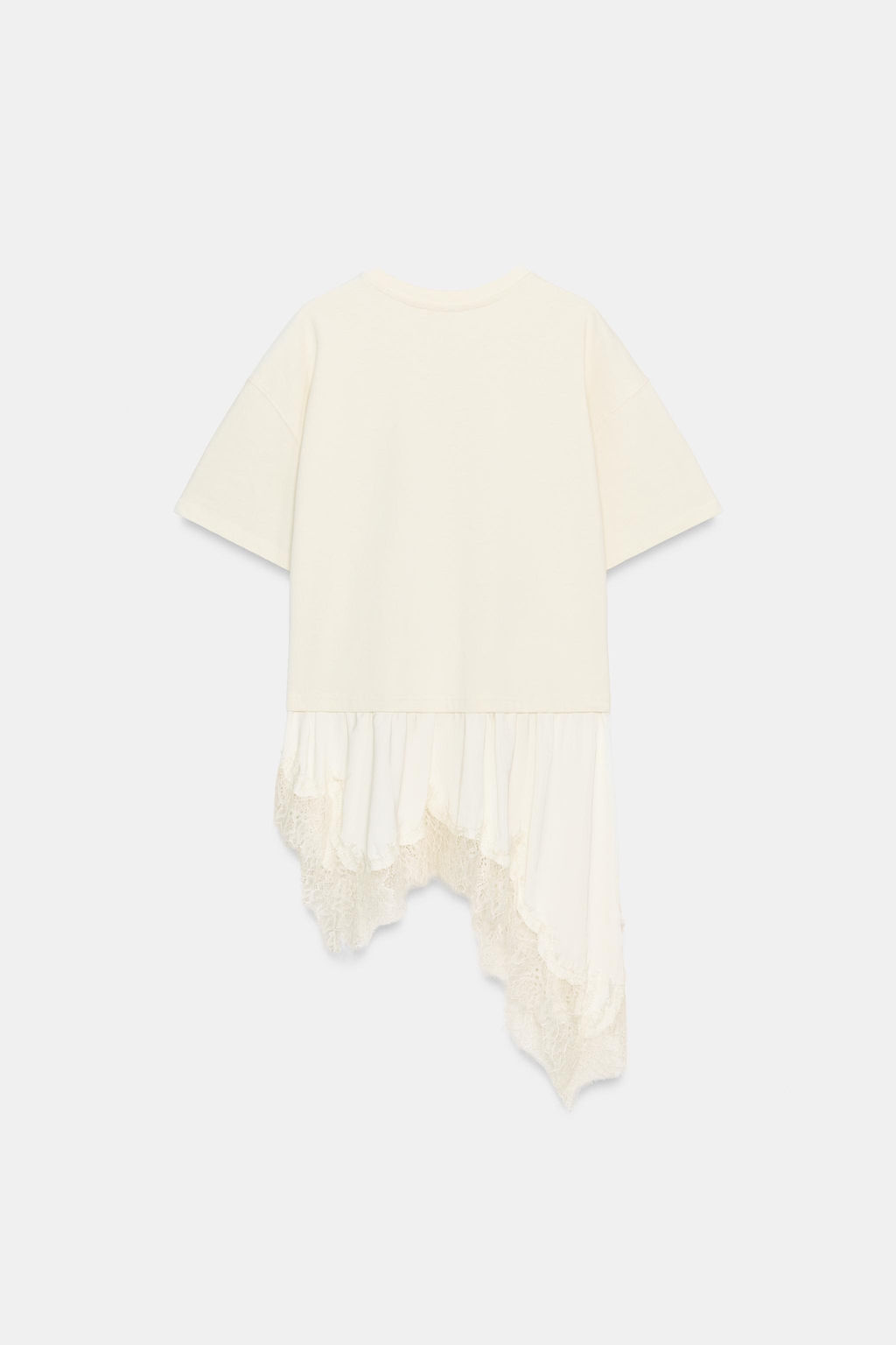 CAMISETA COMBINADA ENCAJE / Crudo - Zara фото 6