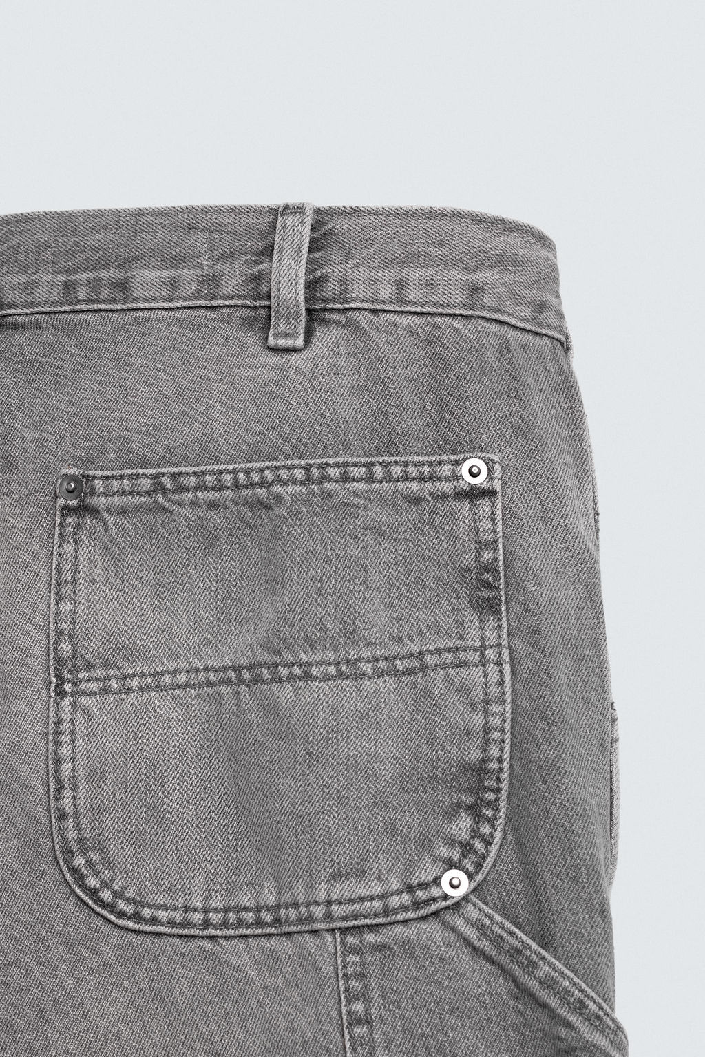 JEANS BOLSILLO CARPINTERO LAVADO / Gris - Zara фото 10