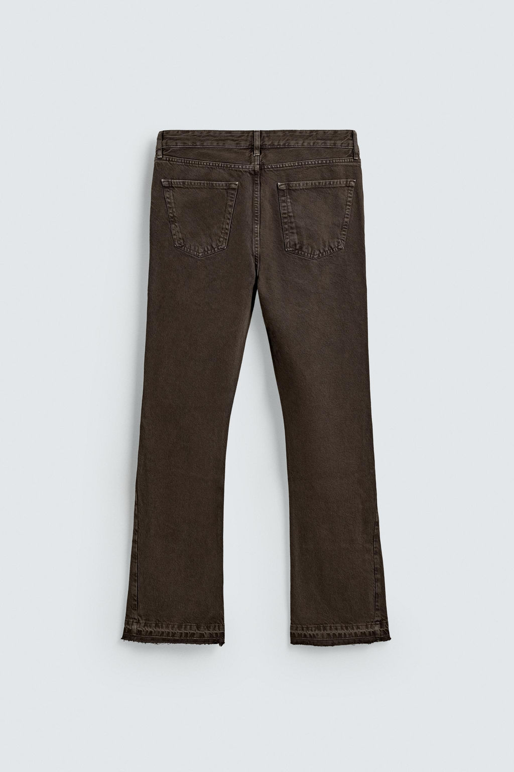 JEANS FLARE FIT ROTOS / Marr?n - Zara фото 14