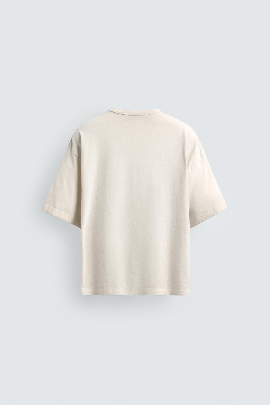 CAMISETA LAVADA TEXTO ROTULADOR / Crudo