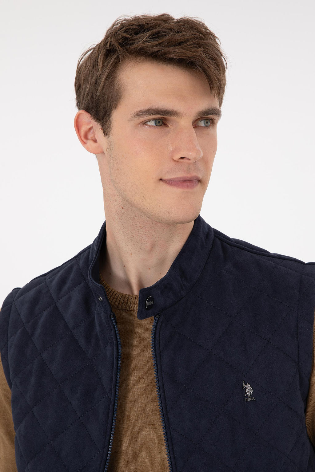 Мужская темно-синяя кожаная куртка Неожиданная скидка в корзине - U.s. polo assn фото 2