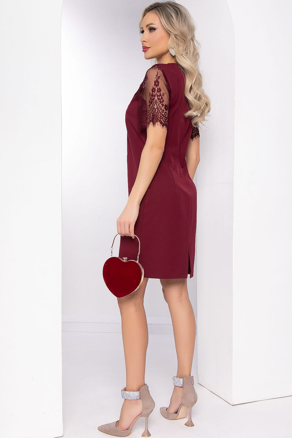 Платье "Кружевная страсть" (бордо) П7987