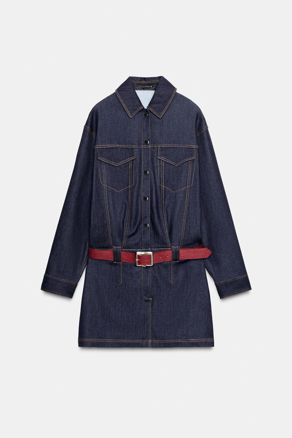Z1975 SHORT DENIM DRESS WITH BELT - Zara фото 7