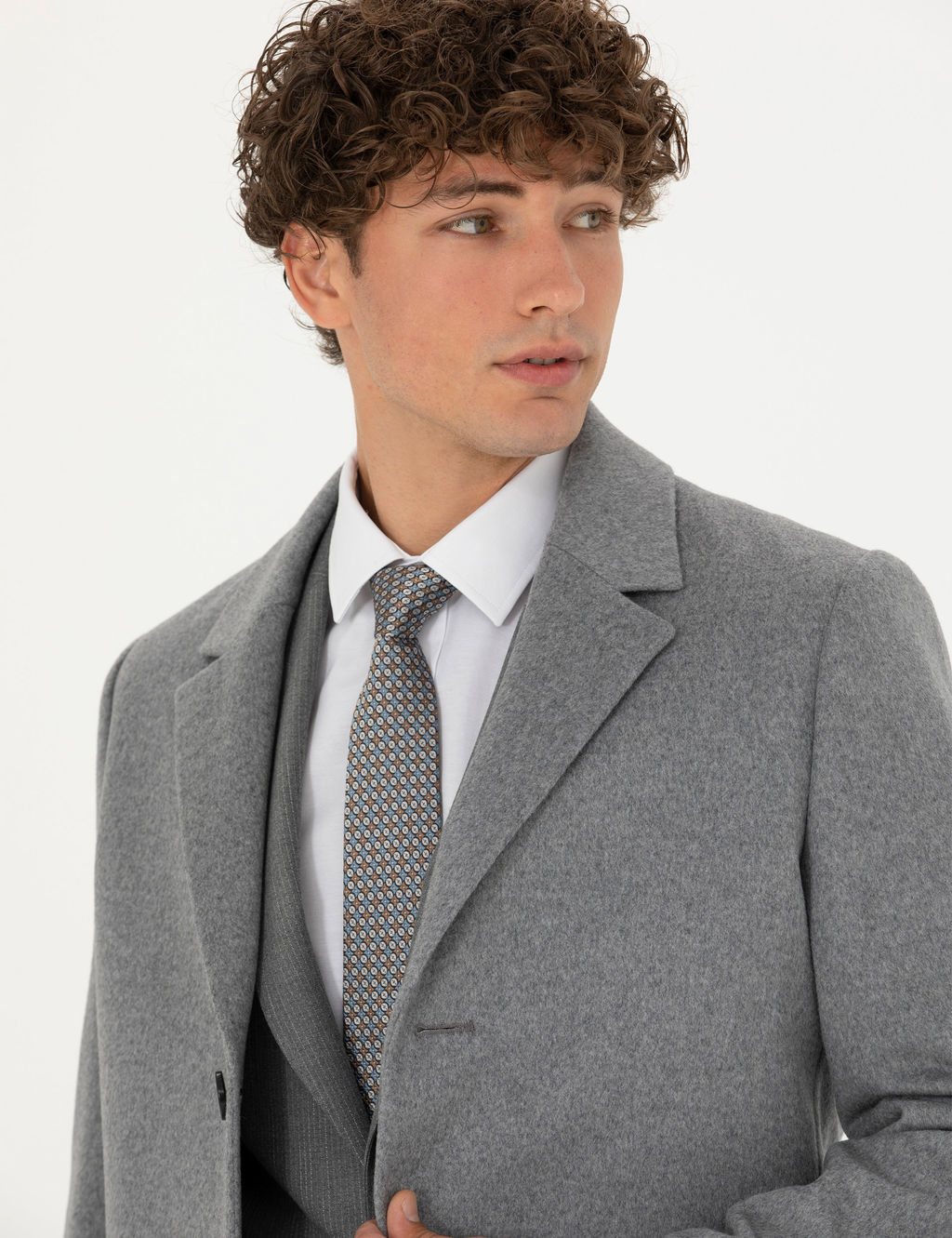 A__k Gri Y_n Kar___ml_ Ekstra Slim Fit Ka_e Kaban