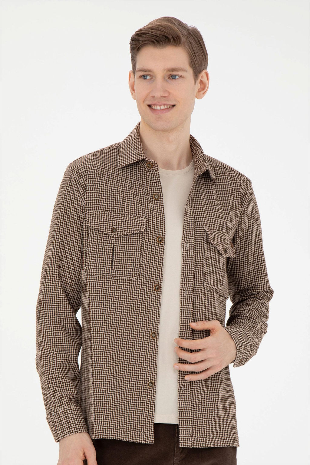 Мужская рубашка с длинным рукавом кокосового цвета - U.s. polo assn фото 3