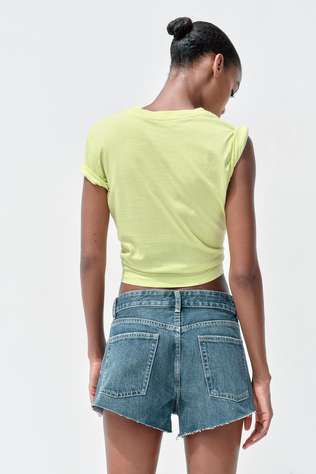 MID-WAIST TRF MINI DENIM SHORTS - Zara фото 10