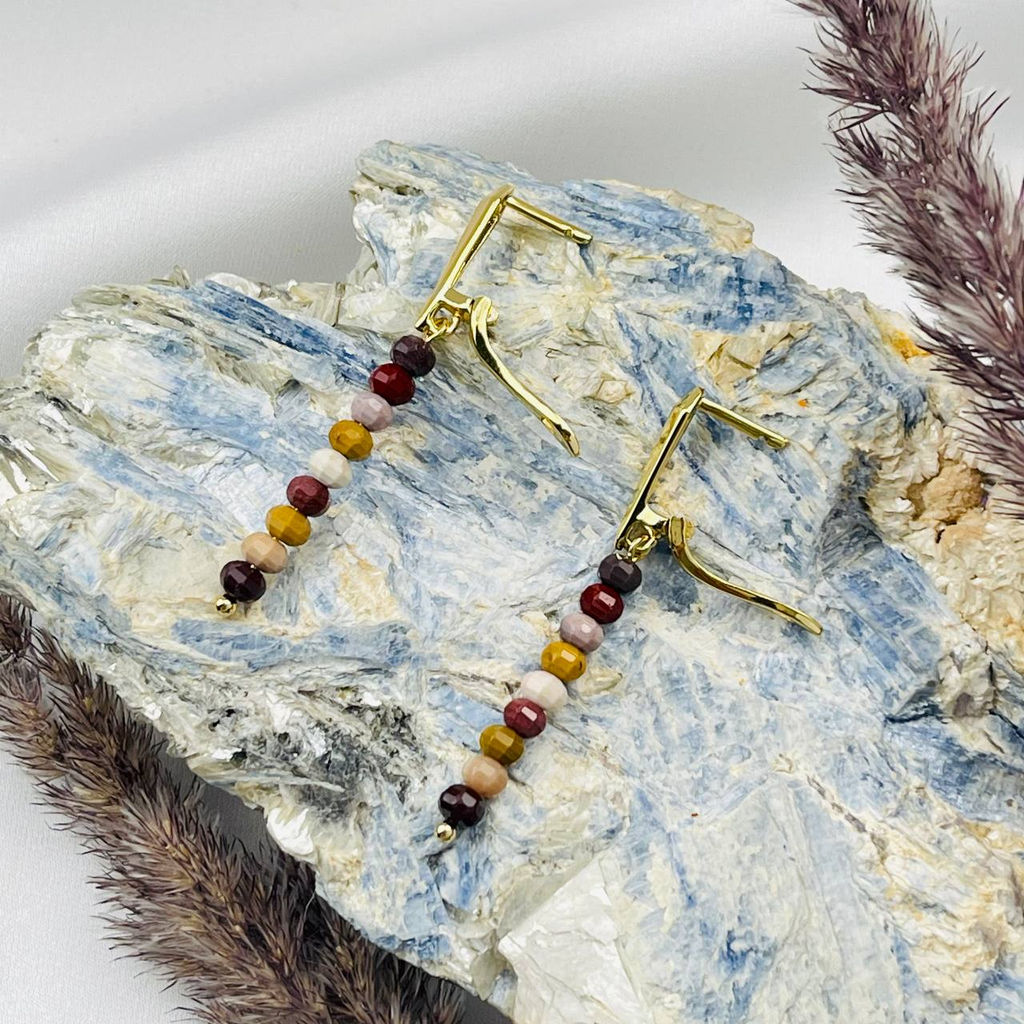 Серьги длинные из Яшмы Мукаит - Радуга самоцветов фото 3