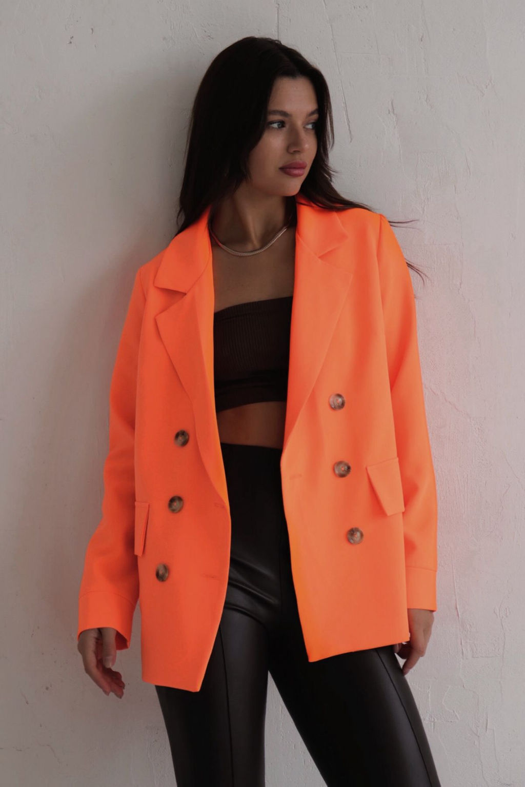 10635 Жакет двубортный ярко-оранжевый - Martichelli фото 15