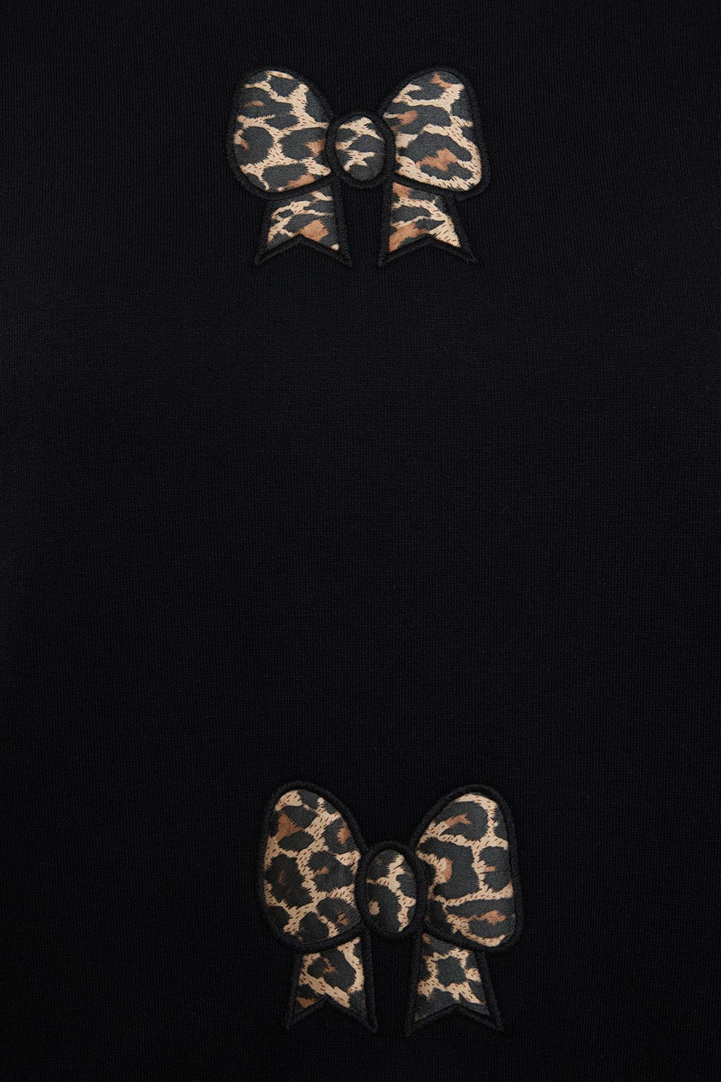 TRENDYOLMILLA Siyah Regular/Normal Kal?p Ici Polarl? Leopar Detayl? Kurdele Nak?sl? Orme Sweatshirt TWOAW25SW00307 фото 4