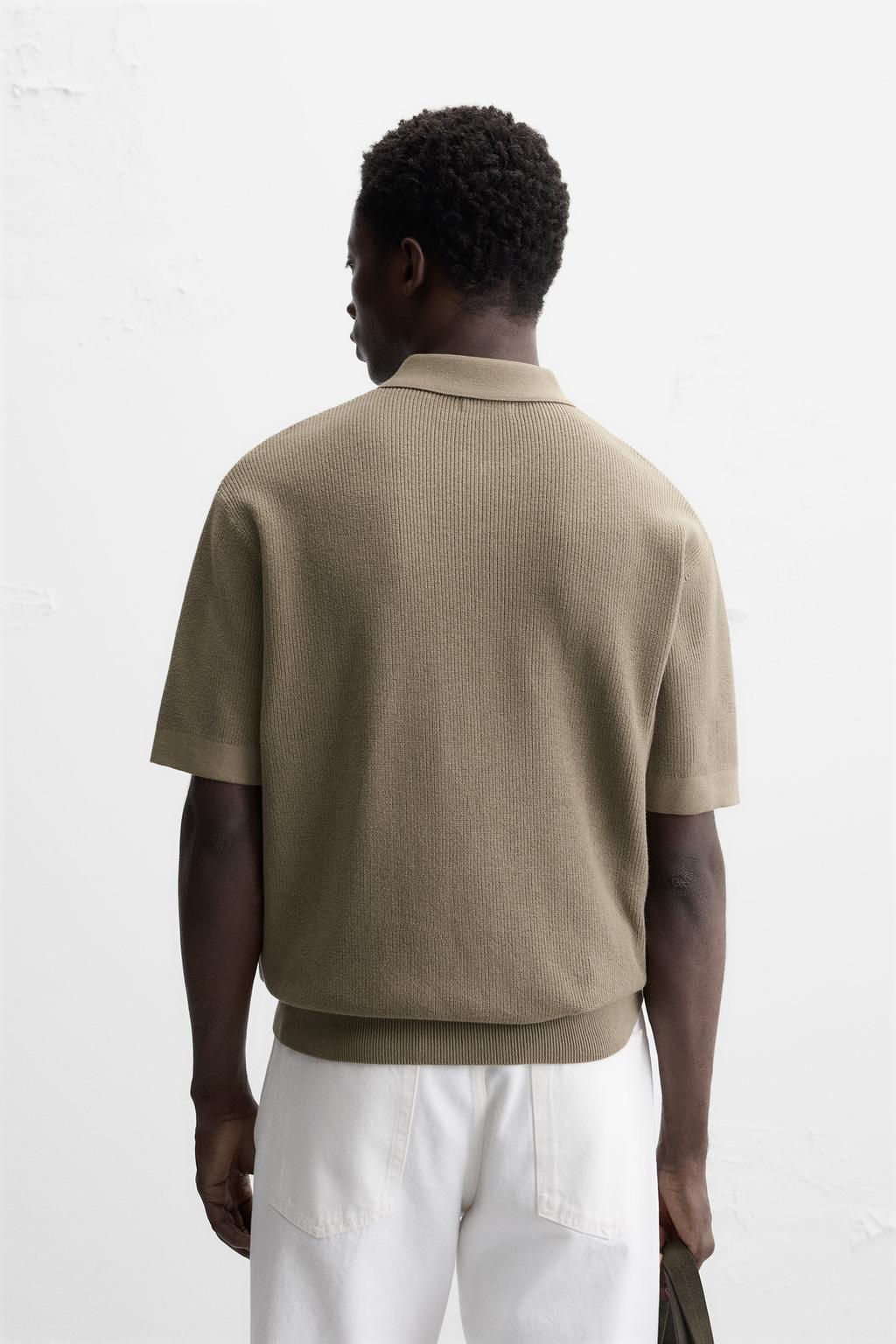 PEARL KNIT POLO SHIRT WITH ZIP - Zara фото 19
