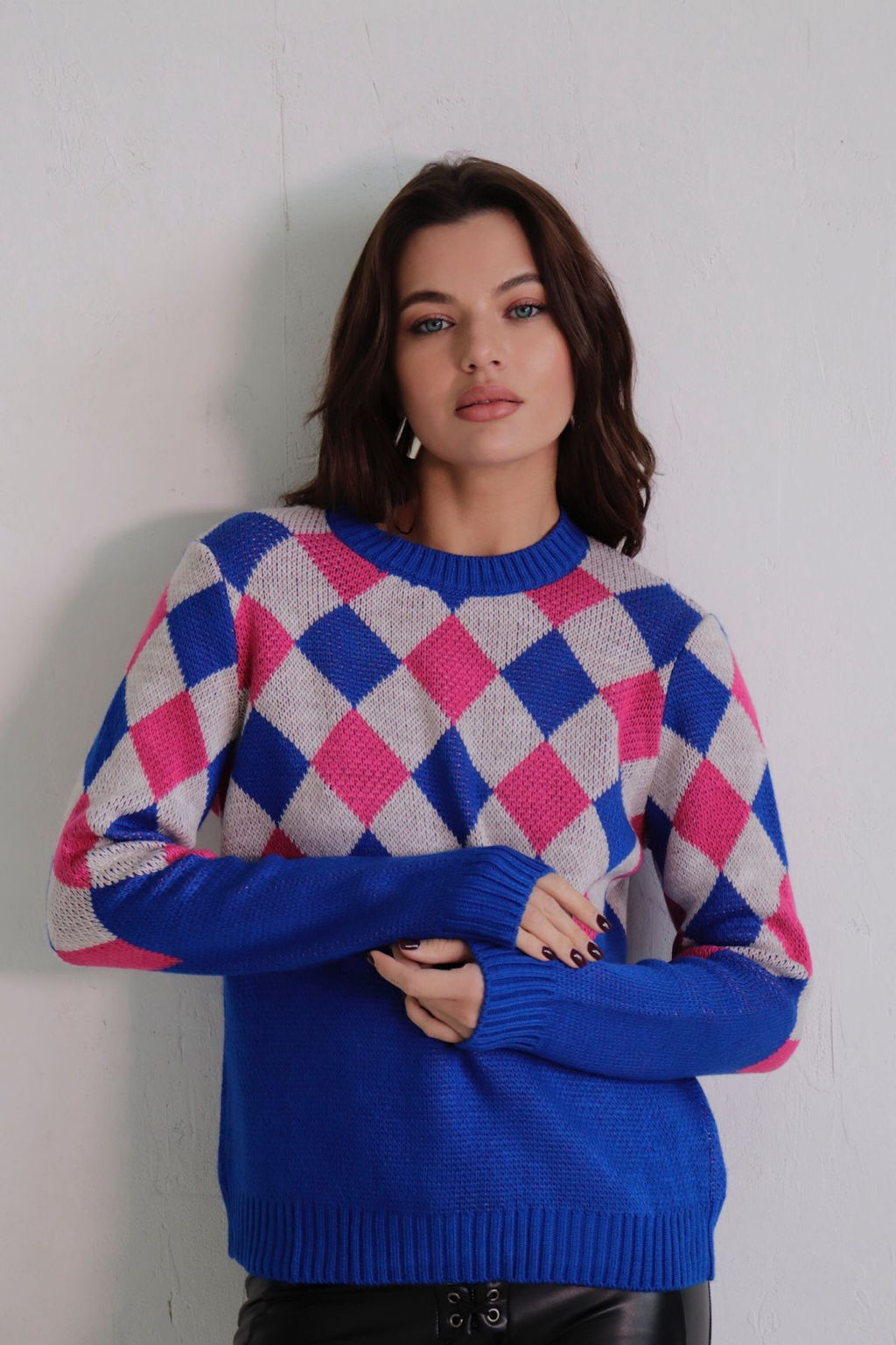 10661 Джемпер с ромбами синий - Martichelli фото 13