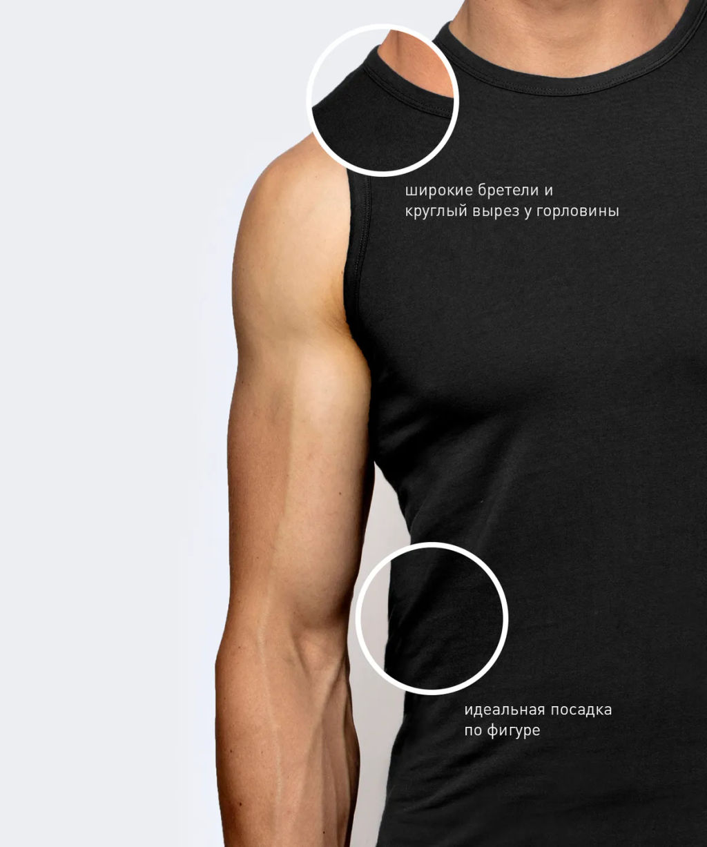 ATLANTIC BMV-047 Майка Basic черный  фото 2