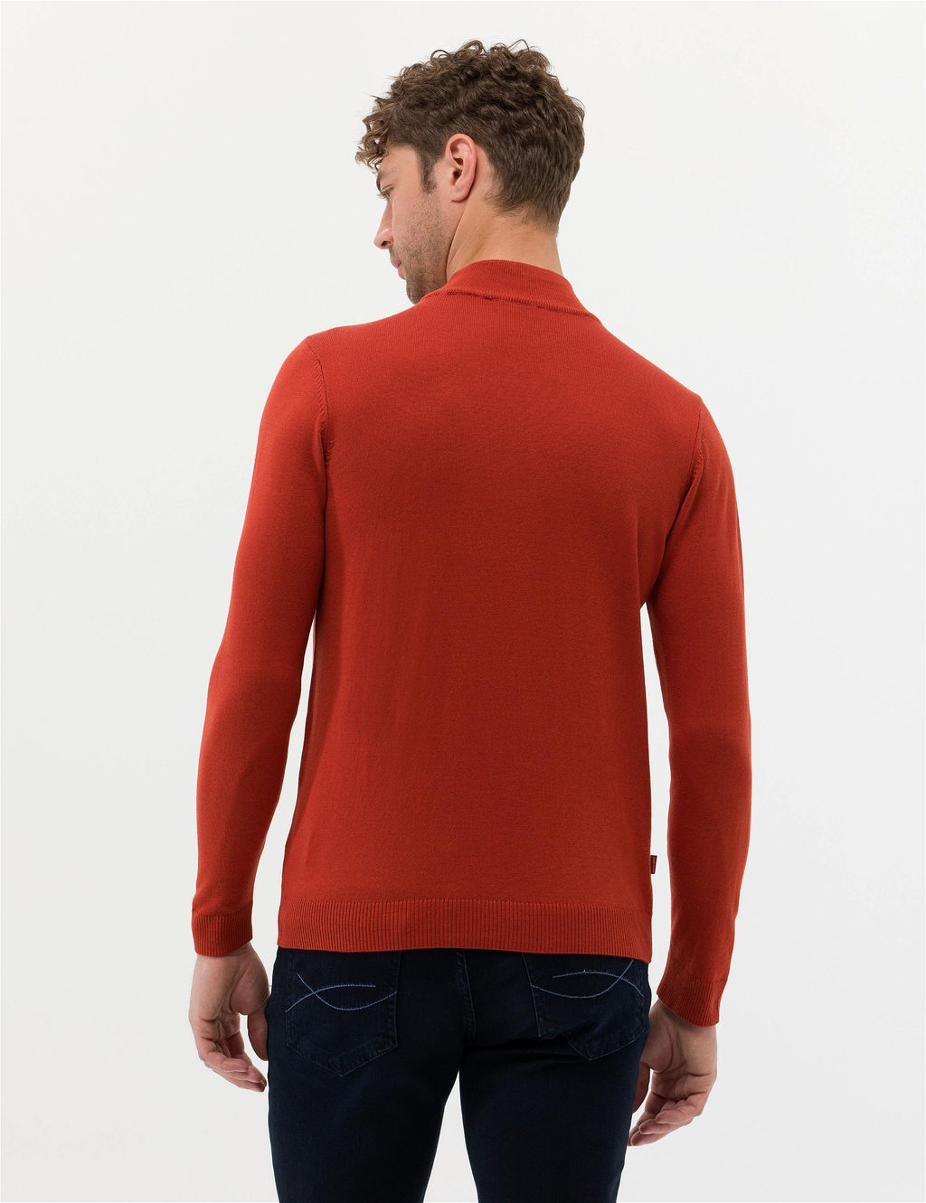 Kiremit Slim Fit Yar_m Bal_k__ Yaka Basic Triko Kazak - Pierre cardin фото 5