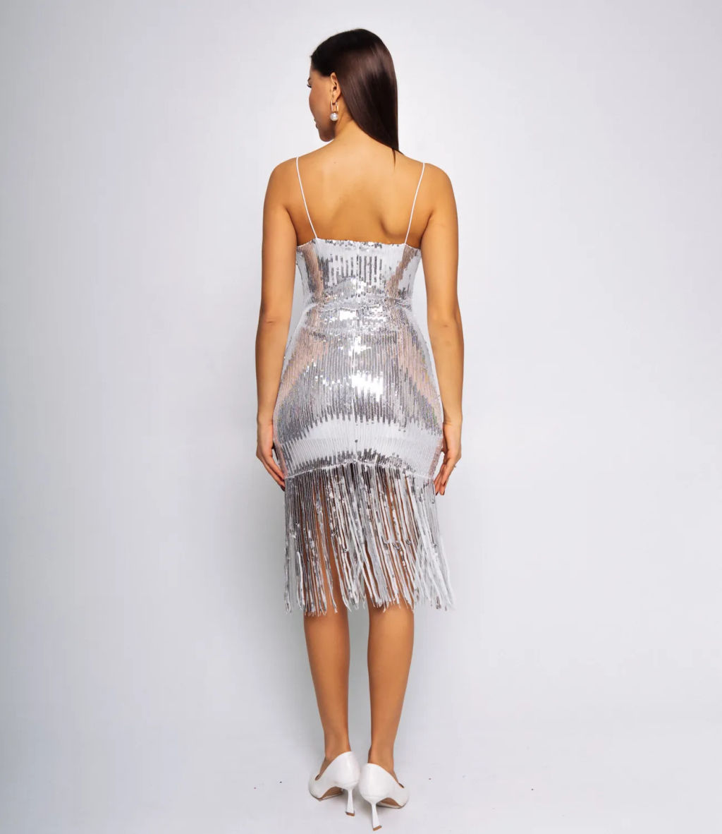 Платье #КТ9025 (2), серебристый - Dommod фото 4