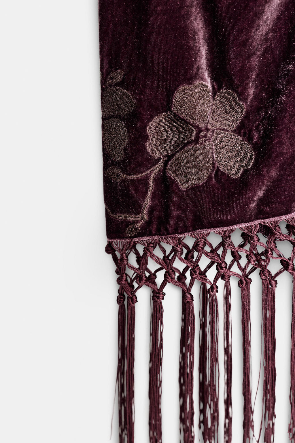 MID-WAIST VELVET SARONG SKIRT WITH FLOES EMBROIDERY - Zara фото 9