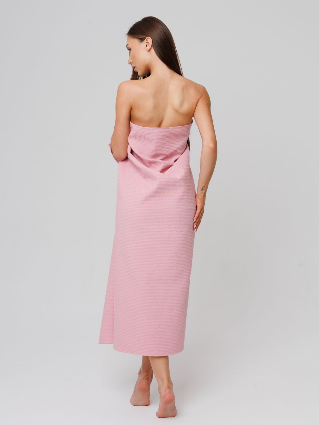 Однотонное вафельное полотенце Ромбы пудрово-розовый ПВ-11 (102) 70х140