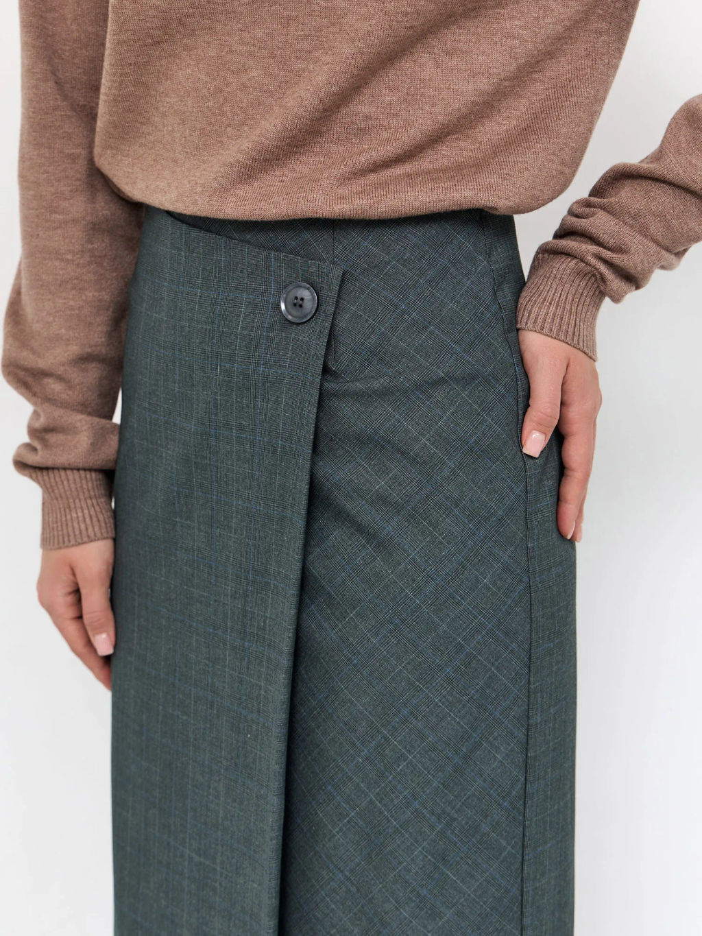 Юбка T-lab TL-SKT-010TK-JSP-изумрудный клетка  фото 2