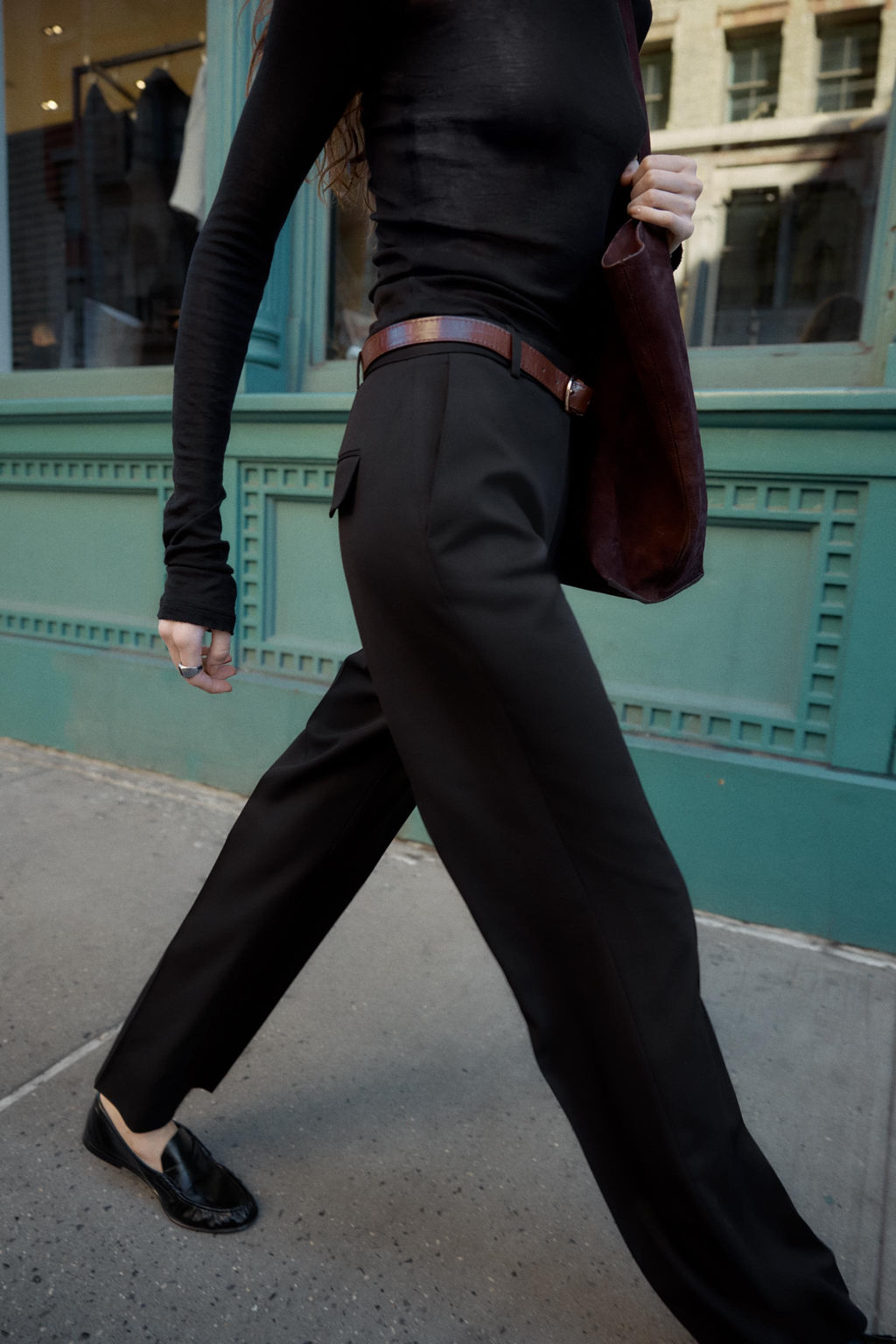STRAIGHT-LEG TROUSERS WITH BELT