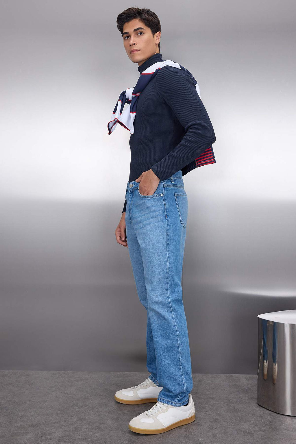 TRENDYOL MAN Mavi %100 Pamuk Straight Fit Jeans TMNAW23JE00011 - Trendyolmilla фото 2