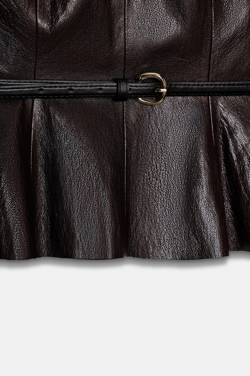 FAUX LEATHER BELTED TOP - Zara фото 18